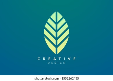 Leaf object design with geometric shape. Minimalist and modern vector