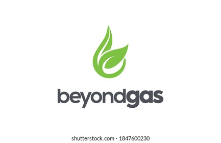 Leaf And Oil Gas Vector Logo Design Template