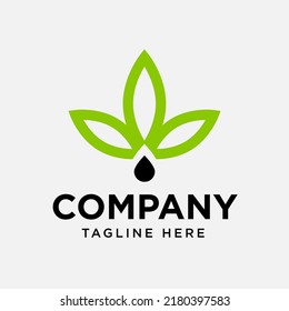 leaf and oil for health logo vector