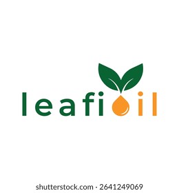 Leaf Oil Logo – Natural Oil Drop with Leaf Symbol Vector Design, Eco-Friendly Oil Brand Logo