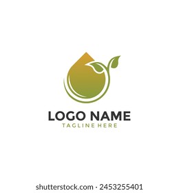 Leaf Oil Logo Vector Design Template