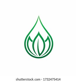 Vector de aceite de hoja, logotipo vectorial Droplets