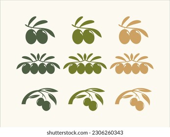 Leaf olive oil branch logo design vector template