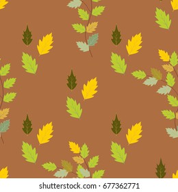 Leaf on brown background. Fashion graphic background design. Modern stylish abstract texture. Colorful template for prints, textiles, wrapping, wallpaper, website. Design element. Vector illustration