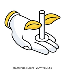 Leaf on hand, concept of eco care