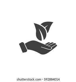 leaf on the hand icon