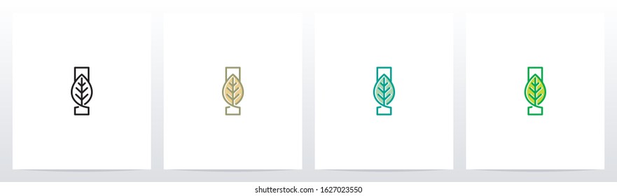 Leaf On Letter Logo Design I