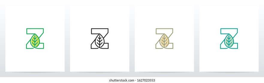 Leaf On Letter Logo Design Z