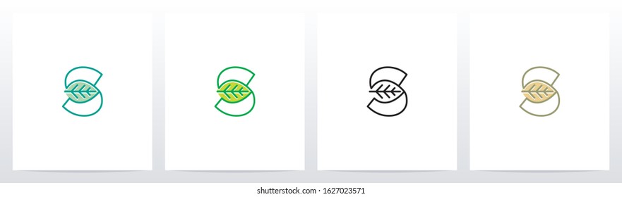 Leaf On Letter Logo Design S