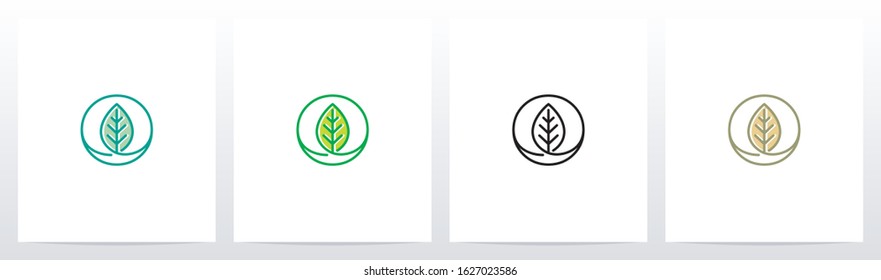 Leaf On Letter Logo Design O