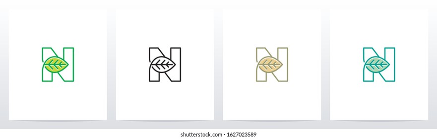 Leaf On Letter Logo Design N
