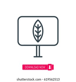 Leaf on screen icon, vector