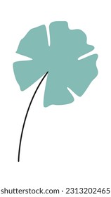 Leaf On Stem Vector Illustration