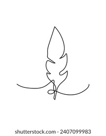 leaf one line art, vector best line icon.