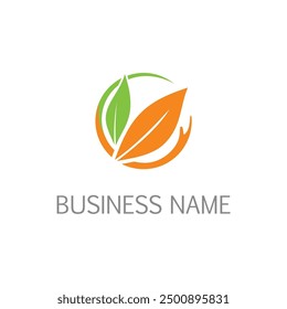 Leaf organic eco colored logo