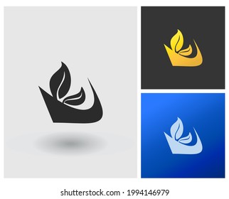 Plantilla vectorial de logotipo de hierbas orgánicas de hoja. logo moderno de la compañía.