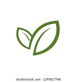 Leaf Organic Icon Vetor logo Template