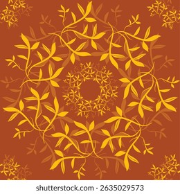 Leaf ornament flowers pattern repeat designs