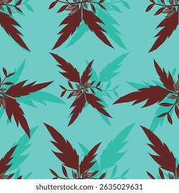 Leaf ornament flowers pattern repeat designs