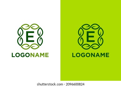 Leaf ornament with initials logo design. Very suitable various business purposes also for symbol, logo, company name, brand name, icon and many more.