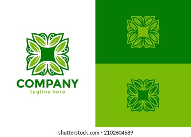 Diseño del logotipo de ornamento de hoja. Muy adecuado para diversos fines comerciales también para símbolo, logotipo, nombre de la empresa, marca, icono y muchos más.