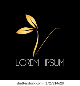 leaf ornament logo icon for spa, fashion and beauty company