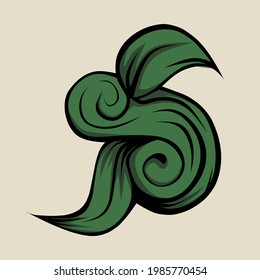 leaf ornament logo or symbol, vector