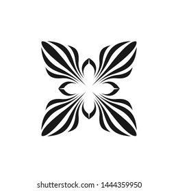 leaf with ornament logo template