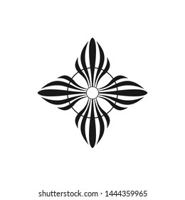 leaf with ornament logo template