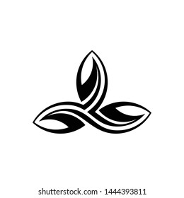 leaf with a ornament logo template