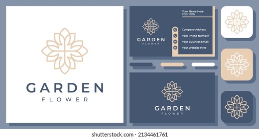 Leaf Ornament Luxury Elegant Decoration Nature Plant Flower Vector Logo Design with Business Card