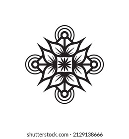 ilustración vectorial del círculo de diseño de manala ornamento de hoja