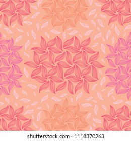 Leaf Ornament Pattern, Nature Illustration of Leaves Ornament , Seamless Background for Fashion Prints, Fall Home Decor & Stationery, Allover Repeat Vector Surface Design
