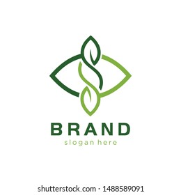 leaf ornament vector with green color ready to use