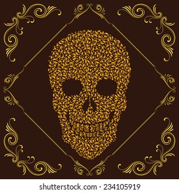 Leaf and Ornamental Skull