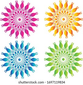 leaf ornaments circular taper gradations
