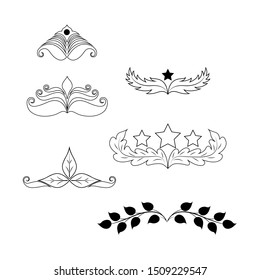 
leaf ornaments for frame and stripe artwork