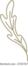 Leaf outline with flowing contour and smooth stroke in clean line art. Symbol of nature, growth, wellness, and organic purity conveyed through foliage contour. Cartoon vector illustration.