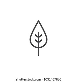 Leaf outline icon. linear style sign for mobile concept and web design. Eco simple line vector icon. Symbol, logo illustration. Pixel perfect vector graphics