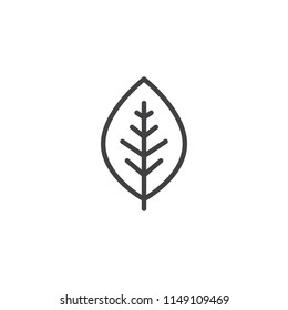 Leaf outline icon. linear style sign for mobile concept and web design. Foliage simple line vector icon. Symbol, logo illustration. Pixel perfect vector graphics