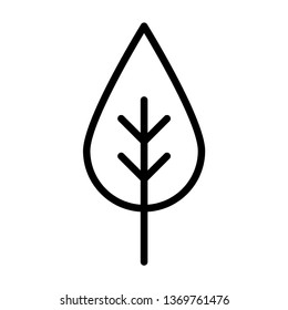 Leaf outline icon. Linear style sign for mobile concept 