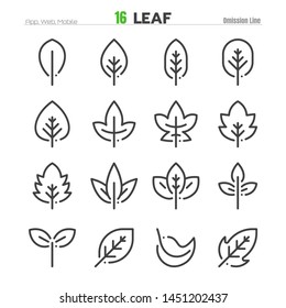 Leaf Outline Icon Set Illustration Vector EPS 10.