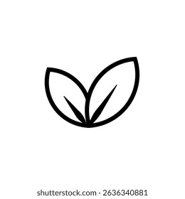 Leaf outline icon vector art 