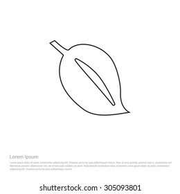 Leaf Outline icon- Vector Illustration - Flat pictogram icon