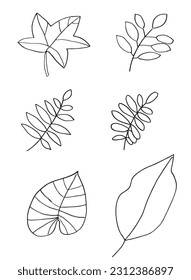Leaf outline illustration image. 
Hand drawn image artwork of leaf. 
Simple cute original logo.
Hand drawn vector illustration for posters, cards, t-shirts.