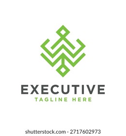 leaf outline logo design with letter W
