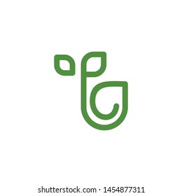 leaf with outline logo template