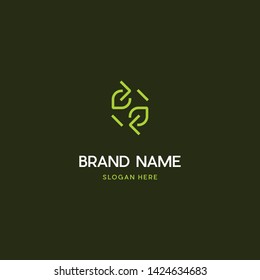 Leaf Outline Naturally Creative Business Logo