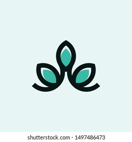 Leaf Outline Naturally Modern Logo