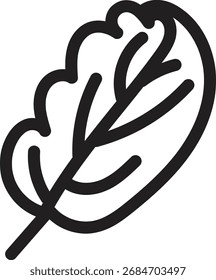 Leaf outline vector drawing botanical illustration icon art